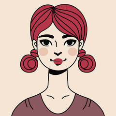 Portret kobiety na jasnym tle. Avatar do mediów społecznościowych. Różnorodność. Ilustracja wektorowa w stylu kreskówkowym.