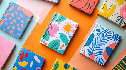 Colorful creative notepads background