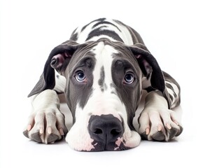 Great Dane Head. Portrait of a Playful Puppy with a Majestic Presence