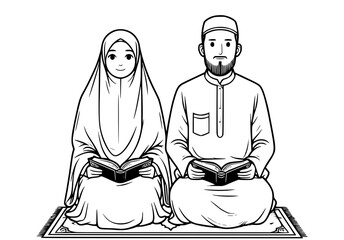 a person who prays in the mosque, a person who prays with his wife