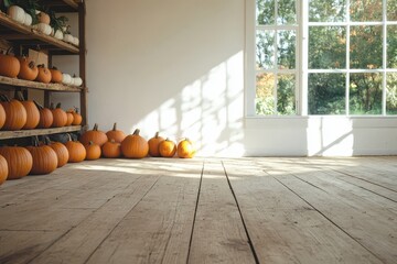Cozy Autumn Vibes: Rustic Farmhouse with Pumpkin Patch and Warm Decor