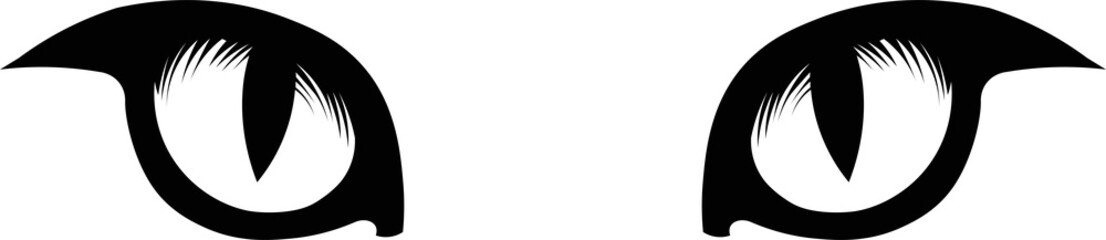 Pair of expressive black and white eyes, owl eyes, sticker type