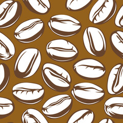 Coffee beans pattern background. coffee beans background. Coffee beans wallpaper. Coffee Beans Illustration for packaging.