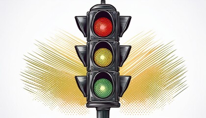 Sem&aacute;foro dibujado.