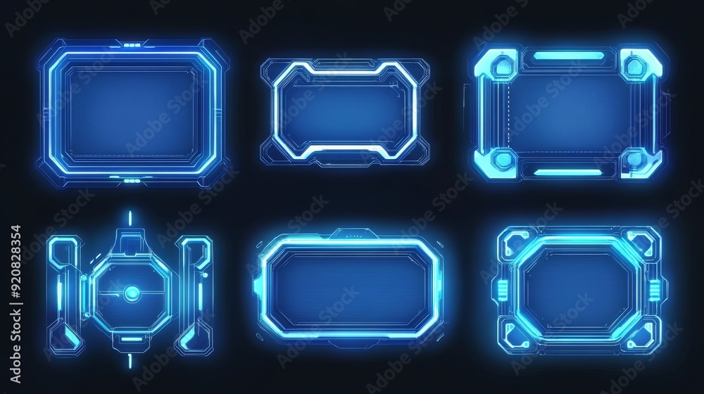 Poster abstract technology ui futuristic concept hologram elements of digital data chart. hud, gui for game