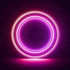 double neon ring that glows in a bright pink color on a black background