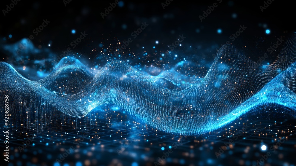 Poster innovation through advanced algorithms and vast information is the abstract technology big data conc