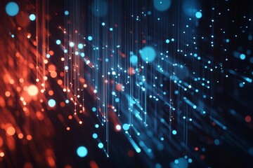 Colorful optic fiber electrical cables wires neon waves lines abstract 3d AI design background pattern glow colored streams information optical connection internet web multicolor data led