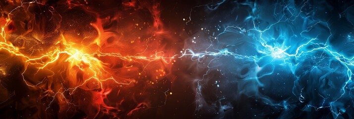 A vibrant and dynamic clash of orange and blue energy, perfect for creating stunning backgrounds and modern tech themes
