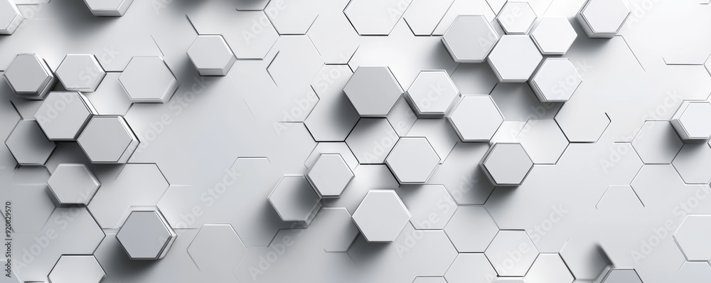 Poster an abstract hexagonal shape pattern with a geometric background