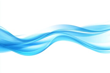 Sound pattern of a blue waving stream on a white background