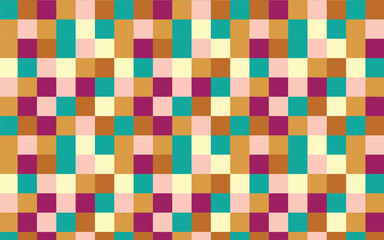 Illustration seamless pattern mosaic retro pink, orange, green color, eps file.