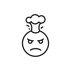 Angry emoji outline icons, minimalist vector illustration ,simple transparent graphic element .Isolated on white background