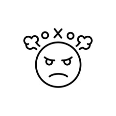 Angry outline icons, minimalist vector illustration ,simple transparent graphic element .Isolated on white background