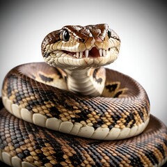 Obraz premium Venomous Rattlesnake Close-Up on Transparent Background
