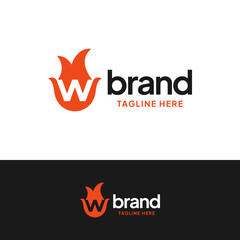 The logo features an elegant fire combined with the letter w.