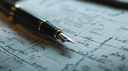 Closeup of a handwritten business plan during a heartfelt pitch