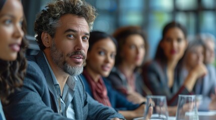 A group of investors actively engaging with an entrepreneur during a pitch QA session