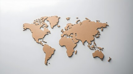 Fototapeta premium Detailed World Map of Continents and Countries in Neutral Colors