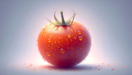 red apple with water drops