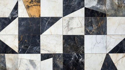 Beautiful patchwork pattern, mixed with white, grey, cream and navy marble, various round shapes