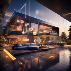 Modern luxury smart house interior architecture
