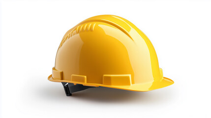 Fototapeta premium Yellow Hard Hat Safety Equipment Isolated White Background..