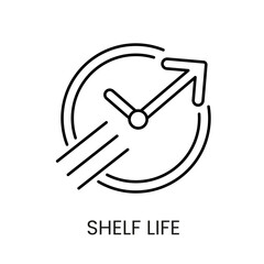 Expiry date and service life icon line vector with editable stroke