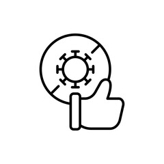 Anti bacteria outline icons, minimalist vector illustration ,simple transparent graphic element .Isolated on white background