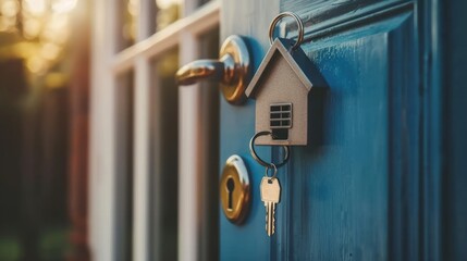 House Keys on a Blue Door
