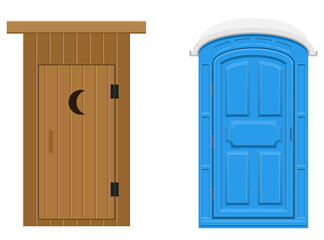 outdoor toilet flat style illustration illustration isolated on white background