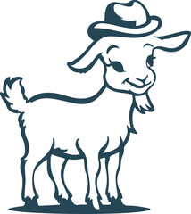 cute goat illustration.