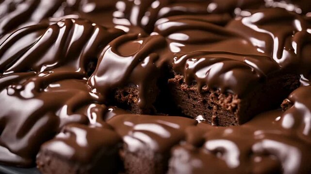 Brownie de chocolate com calda.