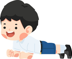Kid doing push-ups exercise