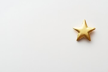 Golden star balloon on white background with empty space