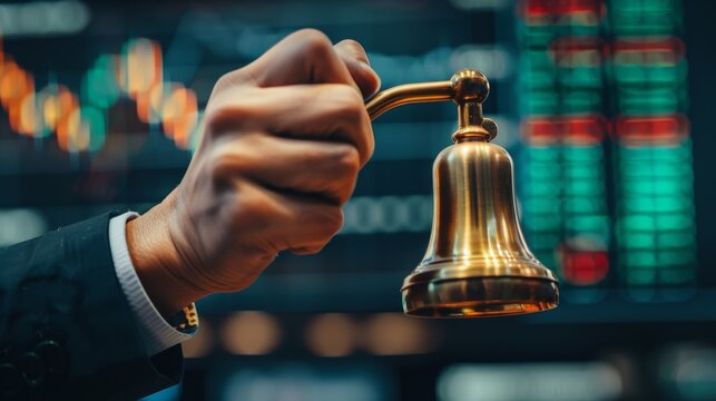 Company CEO ringing the stock exchange bell on product launch day