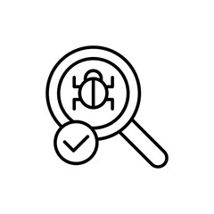 Bug Fix outline icons, minimalist vector illustration ,simple transparent graphic element .Isolated on white background