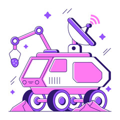 A unique design illustration of space rover 

