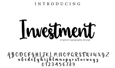 Investment Font Stylish brush painted an uppercase vector letters, alphabet, typeface
