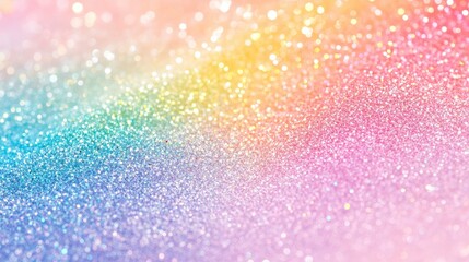 Fototapeta premium Cute pastel colorful glitter background for birthday party invitation. Little princess rainbow. 