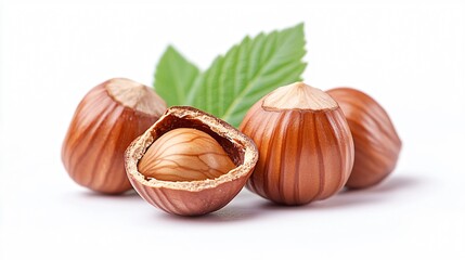 Macro photo Hazelnut nuts. Photo nature food