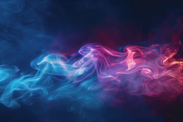 Obraz premium Dynamic smoke swirls dark red. Accented with neon blue textures and warm tones.