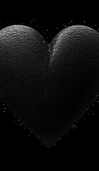 Abstract black heart valentine love background texture. AI generated.