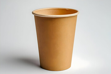 A simple, eco-friendly paper cup on a neutral background, ideal for food and beverage photography, party supplies, and zero waste.