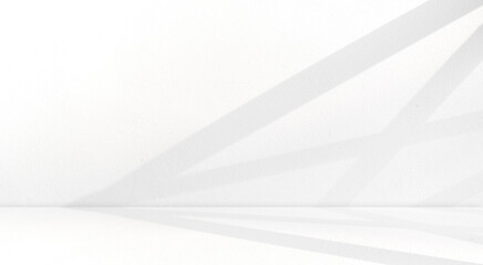 White concrete wall room interior background and floor with shadow light cover overlay well display products