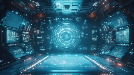 Fototapeta premium Futuristic Science Fiction Background User Interface Template. 