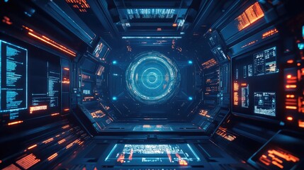 Futuristic Science Fiction Background User Interface Template. 