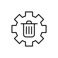 Delete setting outline icons, minimalist vector illustration ,simple transparent graphic element .Isolated on white background