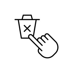 Click Delete outline icons, minimalist vector illustration ,simple transparent graphic element .Isolated on white background