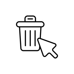Click Delete outline icons, minimalist vector illustration ,simple transparent graphic element .Isolated on white background